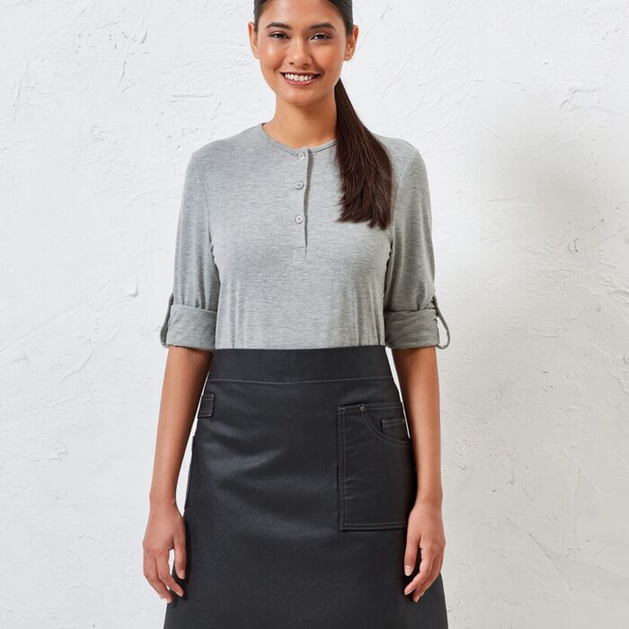 Division waxed-look denim waist apron Thumbnail