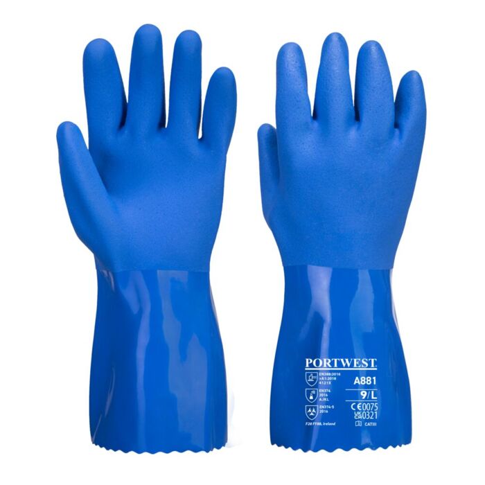 Portwest Marine Ultra PVC Chem Gauntlet Blue Thumbnail