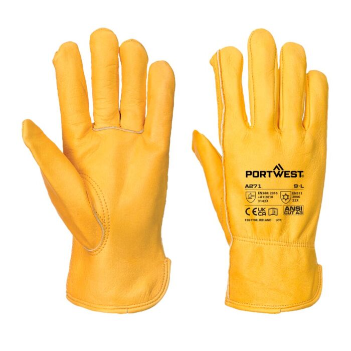 Portwest Lined Driver Glove Tan Thumbnail