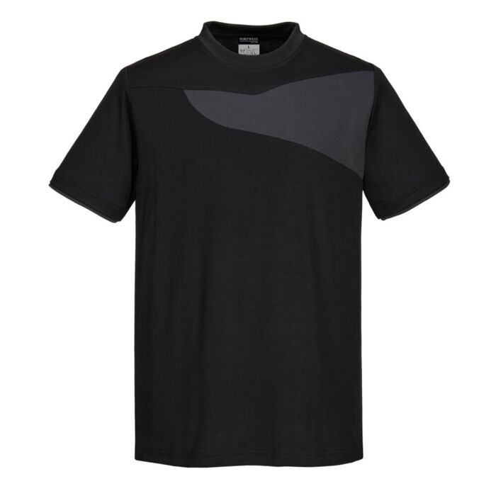 Portwest PW2 T-Shirt S/S Black/Zoom Grey Thumbnail