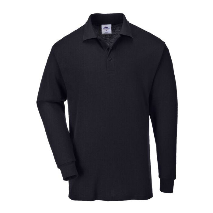 Portwest Long Sleeved Polo Shirt Black Thumbnail