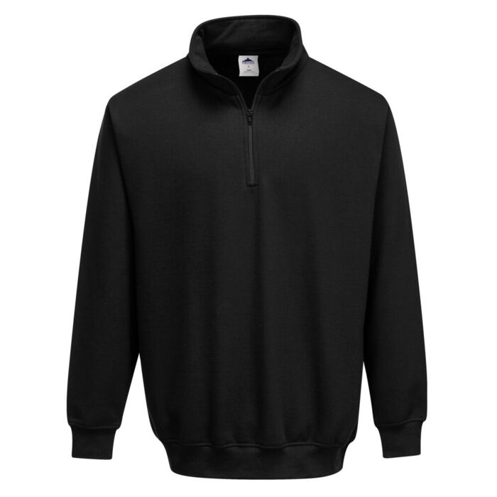 Portwest Zip Neck Sweatshirt Black Thumbnail