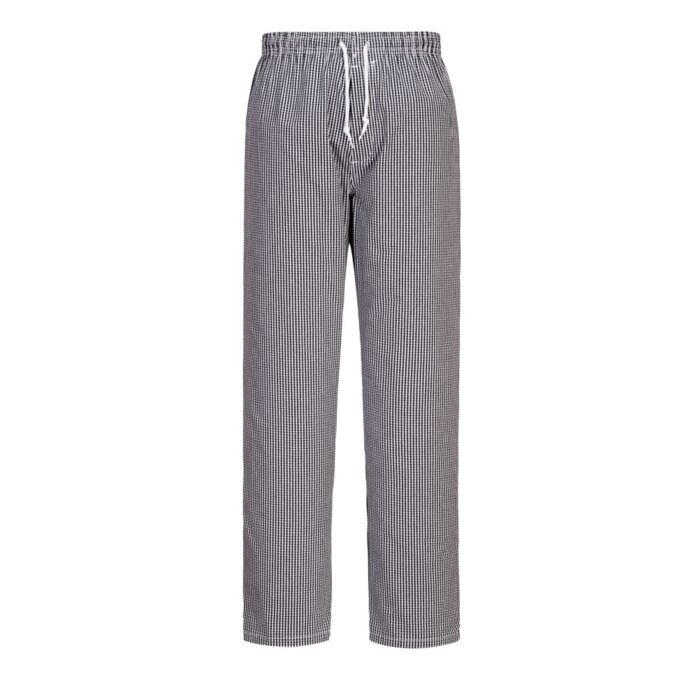 Portwest Bromley Chef Trousers Black/Check Thumbnail