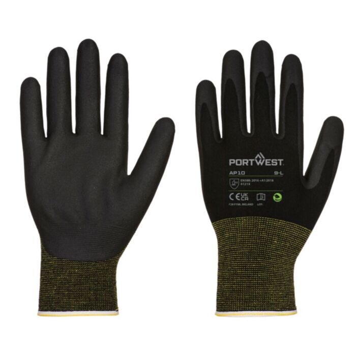 Portwest NPR15 Foam Nitrile Bamboo Glove - 12 pack Black Thumbnail