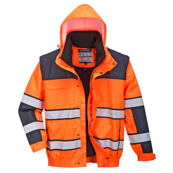 Portwest Hi-Vis Classic Bomber Jacket Orange Thumbnail