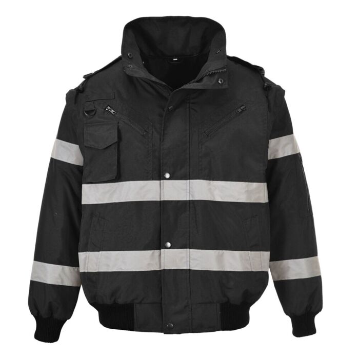 Portwest Iona 3in1 Bomber Jacket Black Thumbnail