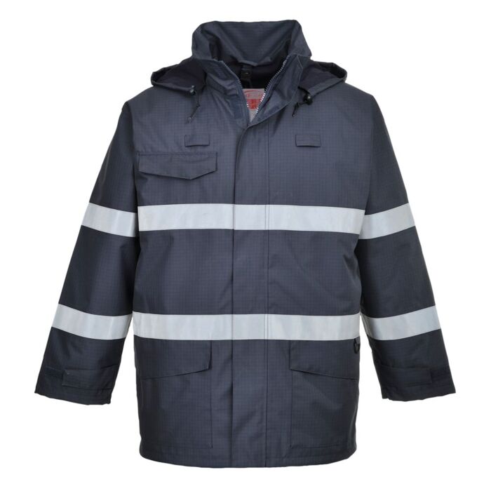 Portwest Bizflame Rain Jacket Navy Thumbnail