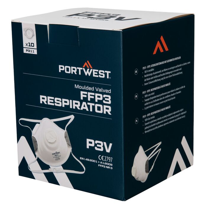 Portwest Moulded FFP3 Valved Respirator (Pk10) Thumbnail