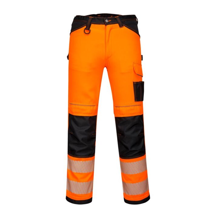 Portwest PW3 Hi-Vis Women's Stretch Work Trouser Orange/Black Thumbnail
