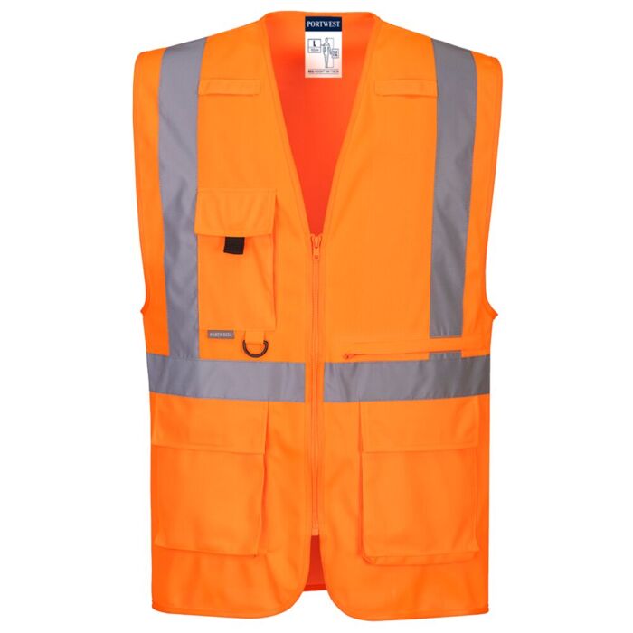 Portwest Hi-Vis Executive Vest With Tablet Pocket Orange Thumbnail