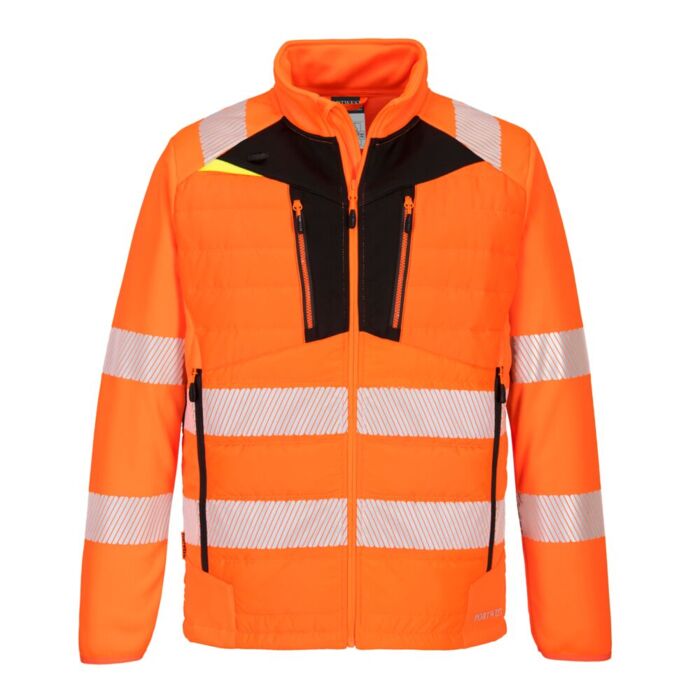 Portwest DX4 Hi-Vis Hybrid Baffle Jacket Orange/Black Thumbnail